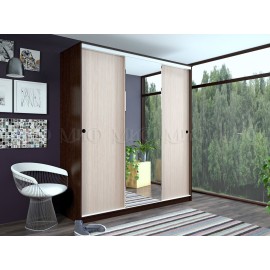 Шкаф-купе 3-х. дв. арт.24.51.2 ЛДСП дуб беленый/венге 1500х600хh2200мм. Альянс