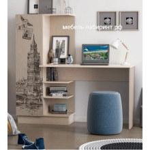 Стол письменный арт.24.53.4 ЛДСП дуб беленый фотопечать 1450х500хh1350мм сборка универсальная