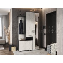 Прихожая арт.24.55 ЛДСП дуб крафт белый/графит 1200х520h2152мм