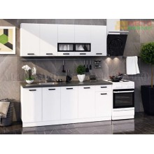 Кух.гарнитур 2.0м. арт.24.57 МДФ белый глянец холодный/ЛДСП белый  (800м+800+400 1 ящ.) столешница антарес 800+400