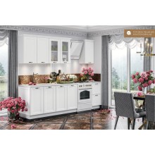 Кух.гарнитур 2.0м. арт.24.63.1 фасад МДФ белый матовый текстурный/ЛДСП белый (800м+800+400 2 ящ) комп.№1 столешница 800+400