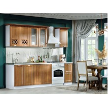 Кух.гарнитур 2.0м. арт.24.63.2 фасад МДФ орех/каркас ЛДСП белый (800м+800+400 2 ящ) комп.№2 столешница 800+400