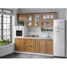 Кух.гарнитур 2.2м. арт.24.63.9 фасад МДФ орех/каркас ЛДСП белый компановка №3