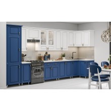 Модульный кух.гарнитур арт.24.69.10 МДФ белый матовый/джинс/ЛДСП белый Стоимость кухни от 40 000 до 100 000 руб (индивидуально комплектуется по размерам заказчика)