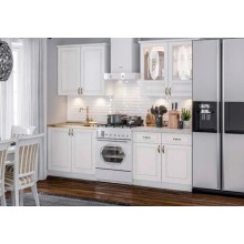 Кух.гарнитур 1.6м. арт.24.69.3 МДФ белый матовый/ЛДСП белый  (800м+800 2щ.) столешница антарес,кастилло комп. №2