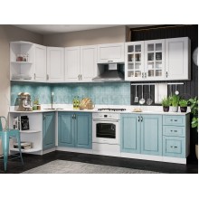 Модульный кух.гарнитур арт.24.69.20 фасад МДФ белый,голубой/каркас ЛДСП белый Стоимость кухни от 40 000 до 100 000 руб (индивидуально комплектуется по размерам заказчика)