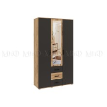 Шкаф 3-х. дв. арт.24.7.4 фасад ЛДСП графит/каркас ЛДСП дуб крафт 1200х470хh2120мм Белла