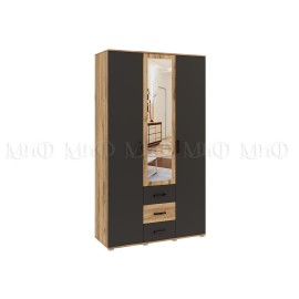 Шкаф 3-х. дв. арт.24.7.4 фасад ЛДСП графит/каркас ЛДСП дуб крафт 1200х470хh2120мм Белла
