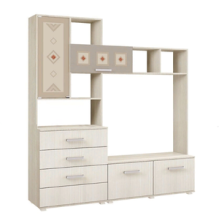 Тумба под ТВ арт.24.7. ЛДСП сандал 2000х470хh2120мм (ниша под ТВ 1184хh1010мм)