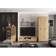 Гостиная арт.24.71 фасад и каркас ЛДСП дуб крафт 3200х524хh2170мм (ниша под ТВ 1600мм)