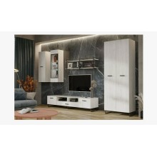 Гостиная арт.24.71.8 фасад и каркас ЛДСП дуб крафт белый 3600х524хh2268мм (ниша под ТВ 2000мм) ЛОФТ