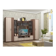 Гостиная арт.24.72 ЛДСП ясень светлый/темный 3500х530хh2200мм (ниша под ТВ 1168х895мм)