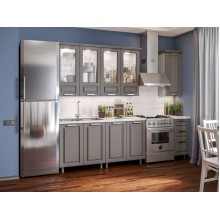 Кух.гарнитур 2.0м. арт.24.73 фасад МДФ дымчатый/каркас ЛДСП белый комп.№5