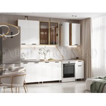 Кух.гарнитур 2.0м. арт.24.75 фасад ЛДСП белый глянец/ каркас  ЛДСП дуб крафт высота верхних шкафов 900мм столешница 800+400 вотан комплектация №4  