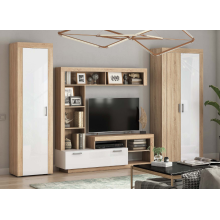 Гостиная арт.24.78.5 ЛДСП белый глянец /ЛДСП дуб сонома 3189х416хh2070мм Ангара 