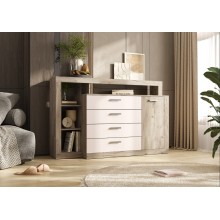 Комод арт.24.78.1 фасад ЛДСП кашемир/каркас ЛДСП дуб крафт серый 1602х476хh1040мм Ангара 