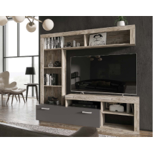 Тумба под ТВ арт.24.78.2  ЛДСП графит / ЛДСП дуб юкон 1705х416хh1705мм Ангара 