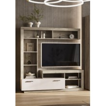 Тумба под ТВ арт.24.78.2 фасад ЛДСП кашемир/каркас ЛДСП дуб крафт серый 1705х416хh1705мм Ангара 