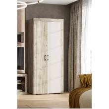 Шкаф 2-х. дв. арт.24.78.3 фасад ЛДСП кашемир/ЛДСП дуб крафт серый 900х396хh2070мм Ангара    