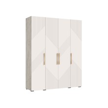 Шкаф 4-х. дв. арт.24.79.6 фасад МДФ кашемир/каркас ЛДСП дуб крафт серый 1800х506хh2236мм Ирис 