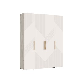 Шкаф 4-х. дв. арт.24.79.6 фасад МДФ кашемир/каркас ЛДСП дуб крафт серый 1800х506хh2236мм Ирис 