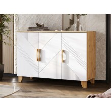 Комод арт.24.79.1 МДФ браш вайт/ЛДСП дуб крафт 1202х445хh836мм Ирис