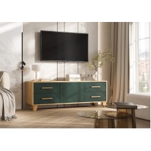 Тумба под ТВ арт.24.79.16 МДФ браш мени грин/ЛДСП дуб крафт 1502х426хh511мм Ирис 