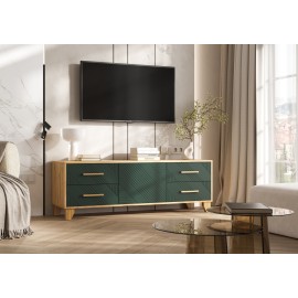 Тумба под ТВ арт.24.79.16 МДФ браш мени грин/ЛДСП дуб крафт 1502х426хh511мм Ирис 