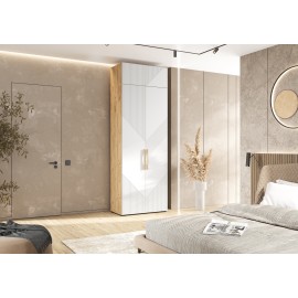 Шкаф 2-х. дв. арт.24.79.21 фасад МДФ браш вайт/каркас ЛДСП дуб крафт 900х506хh2600мм Ирис 