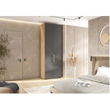 Шкаф 2-х. дв. арт.24.79.21 фасад МДФ браш графит/каркас ЛДСП дуб крафт 900х506хh2600мм Ирис 