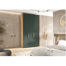 Шкаф 3-х. дв. арт.24.79.22 фасад МДФ браш мени грин/каркас ЛДСП дуб крафт 1350х506хh2600мм Ирис 