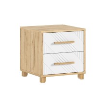 Тумба прикроватная арт.24.79.3 МДФ браш вайт/ЛДСП дуб крафт 435х426хh443мм Ирис 