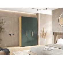 Шкаф 3-х. дв. арт.24.79.5 МДФ браш мени грей/ЛДСП дуб крафт 1350х506хh2236мм Ирис 