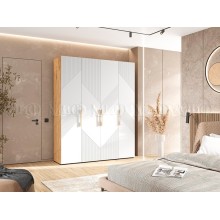 Шкаф 4-х. дв. арт.24.79.6 фасад МДФ браш вайт/каркас ЛДСП дуб крафт 1800х506хh2236мм Ирис 