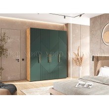 Шкаф 4-х. дв. арт.24.79.6 фасад МДФ браш мени грей/каркас ЛДСП дуб крафт 1800х506хh2236мм Ирис 