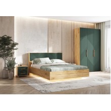 Спальный гарнитур арт.24.79 МДФ браш мени грин/ЛДСП дуб крафт Ирис