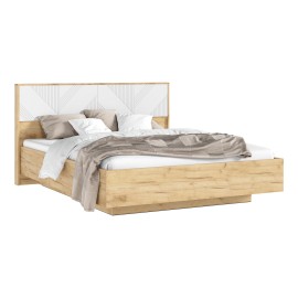 Кровать 2-сп. арт.24.79.7 (1600х2000) МДФ браш вайт/ЛДСП дуб крафт 1708х2101хh1000мм ортопедическое основание деревянное Ирис