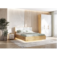 Спальный гарнитур арт.24.79 МДФ браш вайт/ЛДСП дуб крафт Ирис