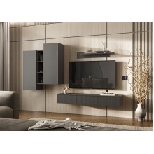 Гостиная арт.24.84.8 фасад МДФ графит софт/каркас ЛДСП графит Оскар 