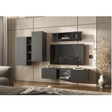 Гостиная арт.24.84.9 фасад МДФ графит софт/каркас ЛДСП графит Оскар 