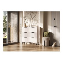 Тумба под обувь арт.24.86.1 фасад МДФ кашемир/каркас ЛДСП кашемир 1000х300хh1030мм  