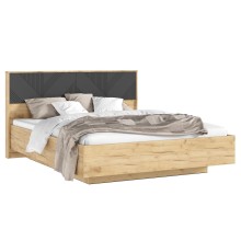 Кровать 2-сп. арт.24.86.3 (1600х2000) фасад МДФ графит/каркас ЛДСП крафт 1708х2101хh1000мм с деревянным ортопедическим основанием