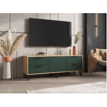 Тумба под ТВ арт.24.86 фасад МДФ браш мени грин/каркас ЛДСП крафт 1502х426хh542мм  