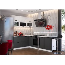 Модульный кух.гарнитур арт.24.87.13 фасад МДФ белый софт,графит софт/каркас ЛДСП белый Стоимость кухни от 40 000 до 100 000 руб (индивидуально комплектуется по размерам заказчика)