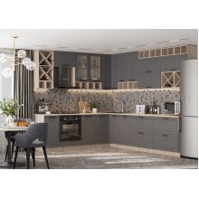 Модульный кух.гарнитур арт.24.87.4 МДФ графит софт/ЛДСП сонома, столешницы в ассортименте Стоимость кухни от 40 000 до 100 000 руб (индивидуально комплектуется по размерам заказчика)