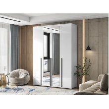 Шкаф 4-х. дв. арт.24.9.5.1 фасад ЛДСП белый глянец/каркас ЛДСП белый 1600х510хh2236мм Норд