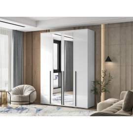 Шкаф 4-х. дв. арт.24.9.5.1 фасад ЛДСП белый глянец/каркас ЛДСП белый 1600х510хh2236мм Норд