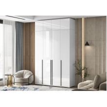 Шкаф 4-х. дв. арт.24.9.6 фасад ЛДСП белый глянец/каркас ЛДСП белый 1600х510хh2654мм Норд