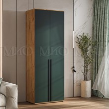Шкаф 2-х. дв. арт.24.9.1 фасад ЛДСП изумрудный/каркас ЛДСП дуб крафт 800х510хh2236мм Норд