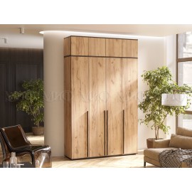 Шкаф 4-х. дв. арт.24.9.6 каркас и фасад ЛДСП дуб крафт 1600х510хh2654мм Норд